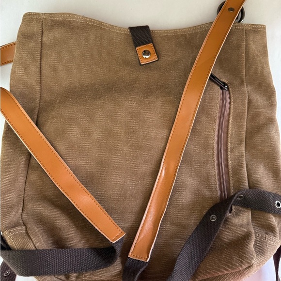 Brown Canvas Women\'s Backpack main image 4